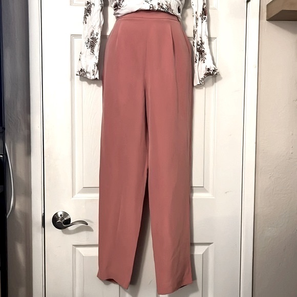 Josephine Chaus Silk Pleated Coral Pink Dress Pants Sz 6 - Picture 1 of 9